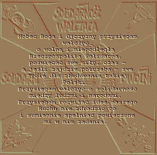 tekst przysigi skadanej przez czonków SW